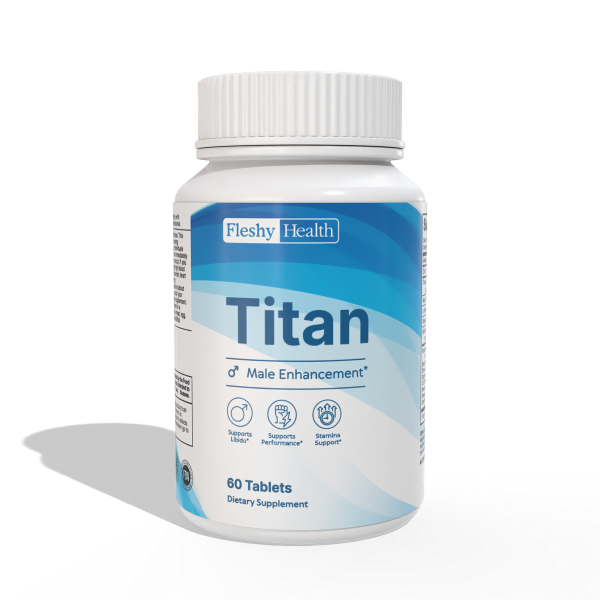 Fleshy Health Titan male enhancement supplement bottle on a white background