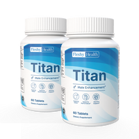 Two bottles of Fleshy Health Titan male enhancement supplements on a white background